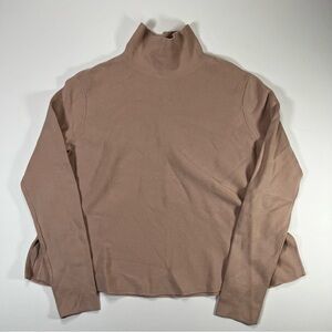 COS Women’s Small 100% Cotton Turtleneck Sweater Blush Pink Relaxed Minimalist